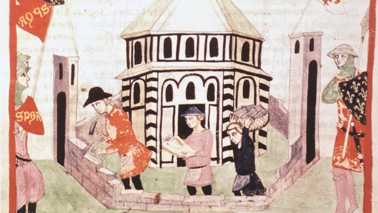 Florence is Rebuilt Manuscript Chig.L.VIII.296, f.44r Public Domain