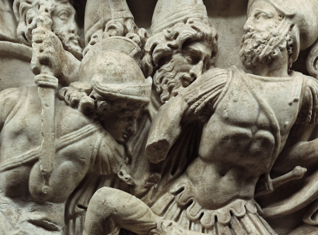 Detail of a roman sarcophagus, Ravenna. Author's collection.