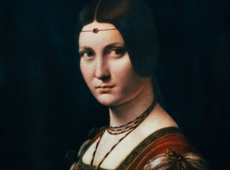 Belle Ferronnière (1490–1495) by Leonardo da Vinci, Paris, Louvre. Author's collection.